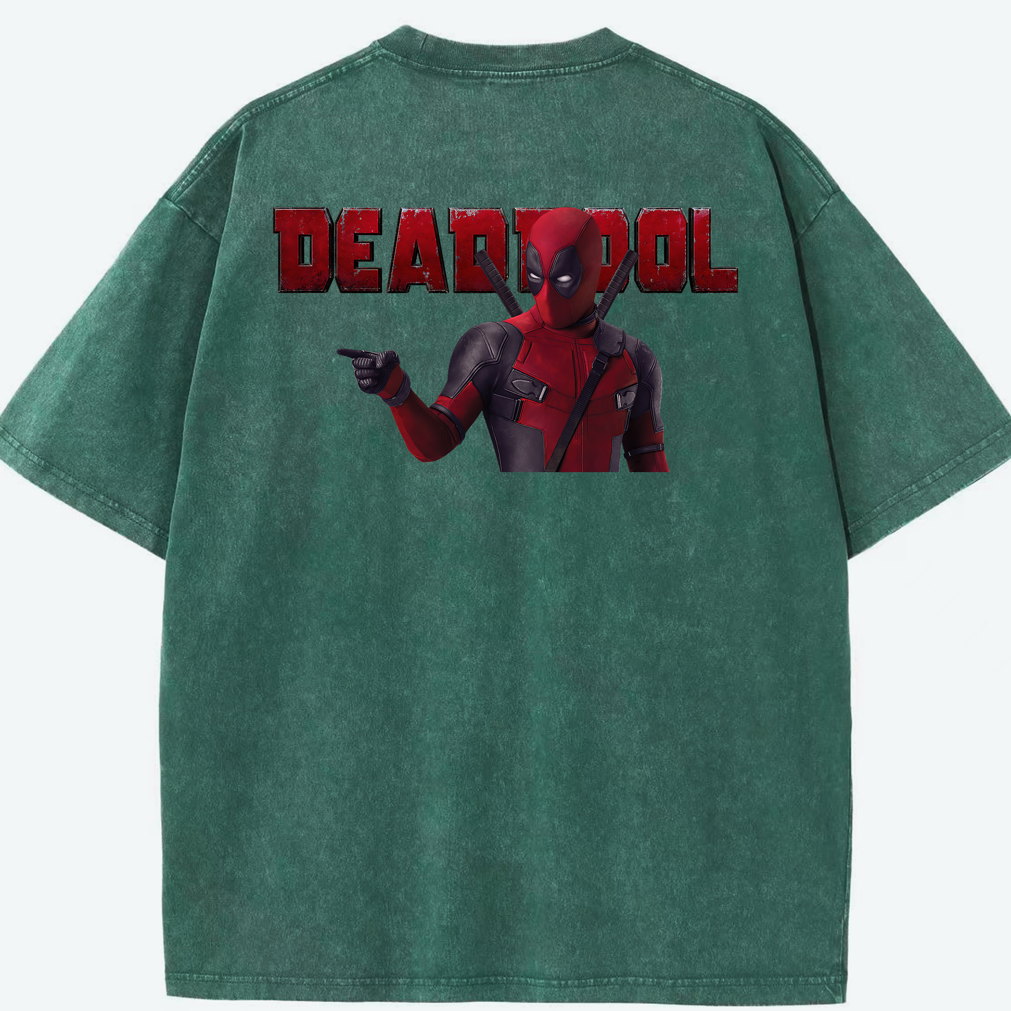 （画像用） Deadpool デッドプール 綿100% ヴィンテージ風 半袖Tシャツ（背面プリント）